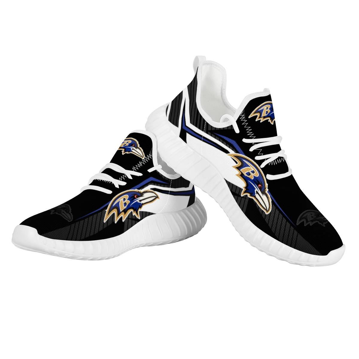 Men's Baltimore Ravens Mesh Knit Sneakers/Shoes 009